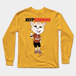 Happy Cat Keep Running Long Sleeve T-Shirt